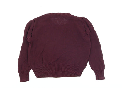 Mango Women's Purple Knit Crew Neck Pullover Jumper Size 6