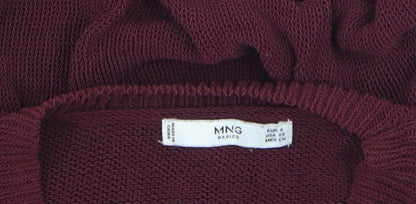 Mango Women's Purple Knit Crew Neck Pullover Jumper Size 6