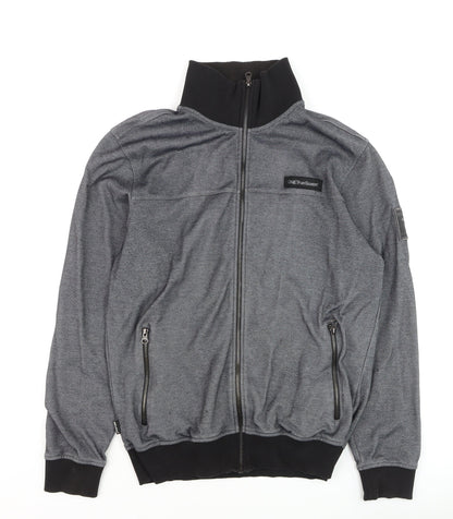 One True Saxon Men's Grey Track Jacket L Full Zip Casual Activewear