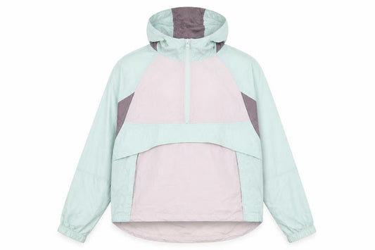 Front view of iets frans Men's Blue XS Colourblock Windbreaker Jacket