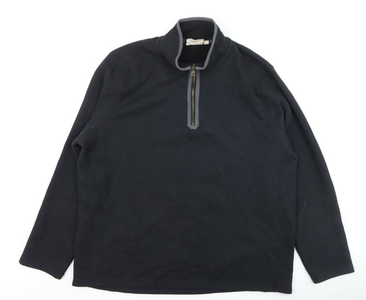 Mountain Warehouse Men's Black XL 1/2 Zip Fleece Pullover Jumper