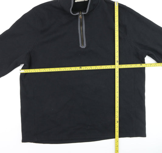 Mountain Warehouse Men's Black XL 1/2 Zip Fleece Pullover Jumper