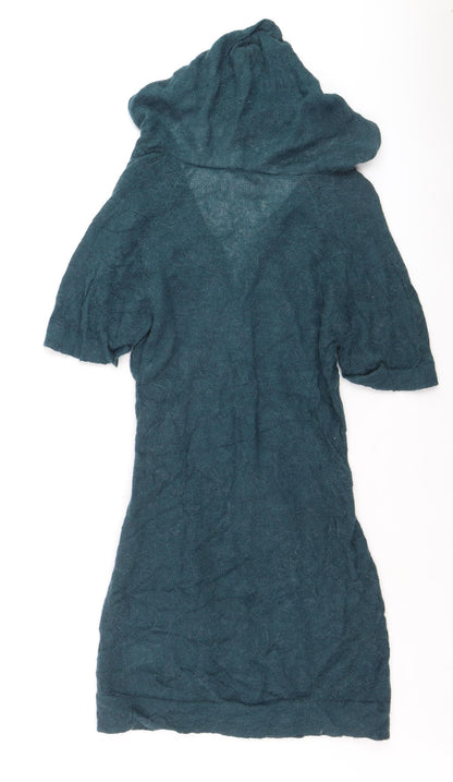 ASOS Women's Green Alpaca Blend Hooded Tunic Jumper Size 10