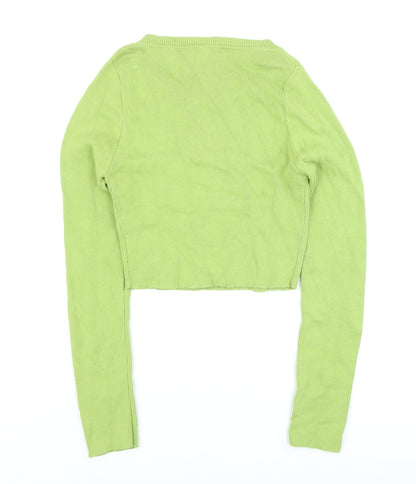 Princess Polly Womens Green Cotton Knit Cardigan L/XL