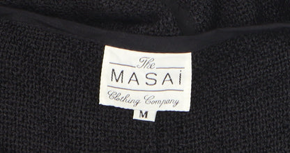 Masai Women Black Open Knit Sleeveless Vest Medium