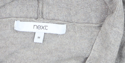 Next Women Grey Medium Open Front Long Sleeve Knit Cardigan