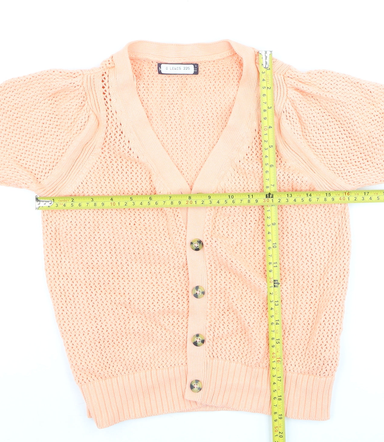 Marks and Spencer Women’s Pink Open-Knit Short Sleeve Cardigan Size S