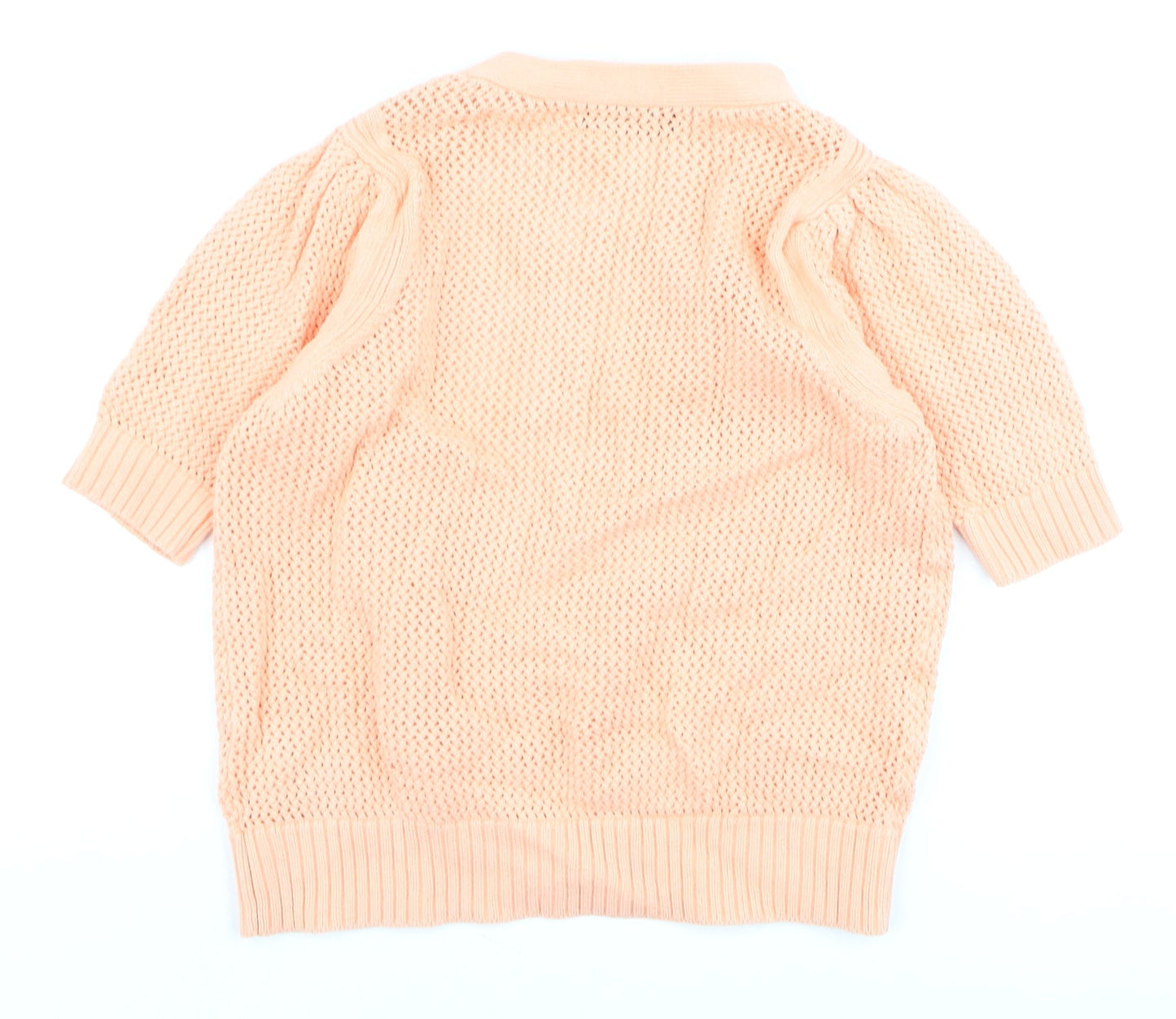 Marks and Spencer Women’s Pink Open-Knit Short Sleeve Cardigan Size S
