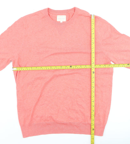 Howick Women Pink Cotton Crew Neck Jumper Size M
