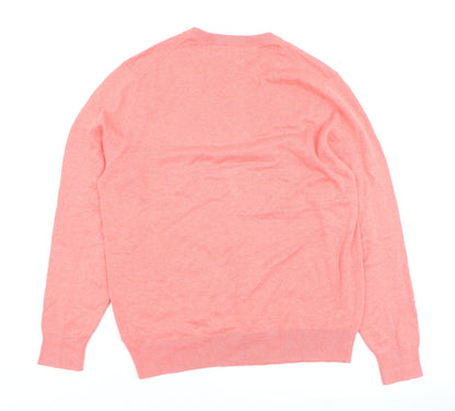Howick Women Pink Cotton Crew Neck Jumper Size M