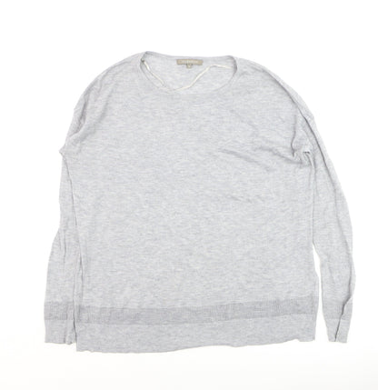 Philosophy Womens Grey Small Crew Neck Long Sleeve Pullover Jumper