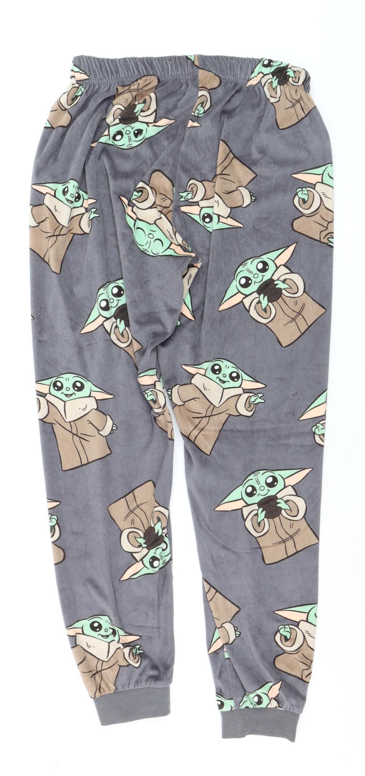 Primark Boys Grey Star Wars Baby Yoda Fleece Pyjama Pants Size 5 Years
