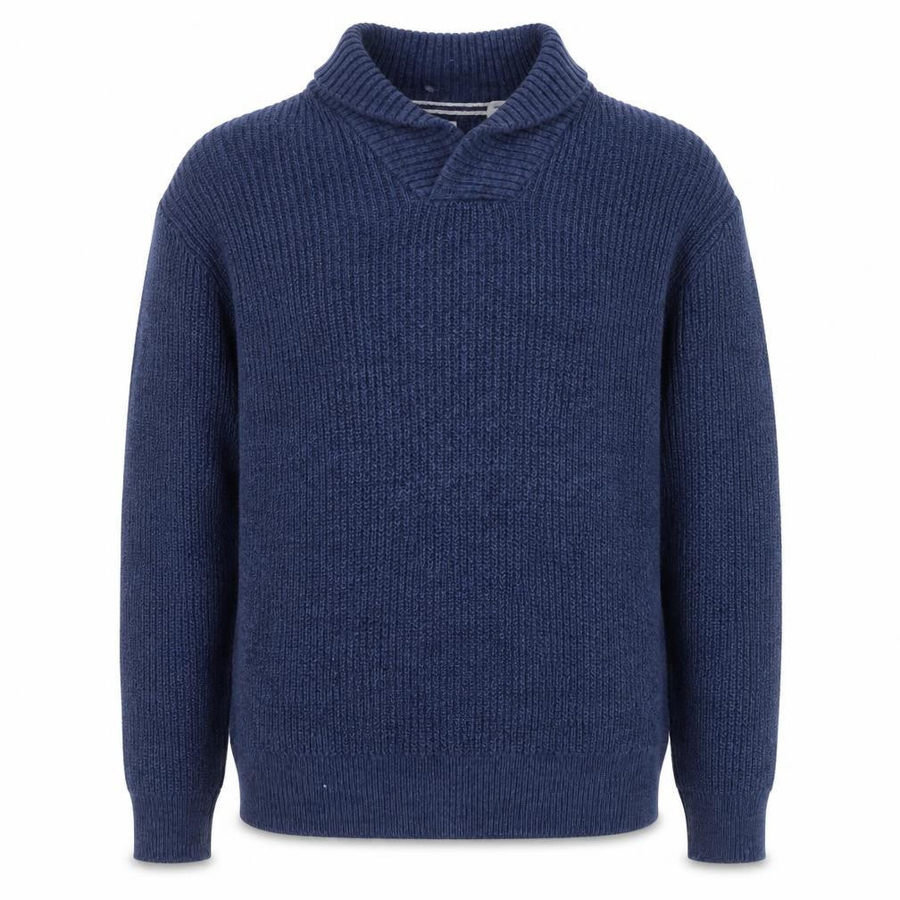Artherford Vintage Mens Blue XL Chunky Knit Cotton Pullover Jumper