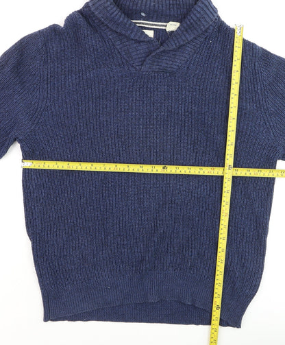 Artherford Vintage Mens Blue XL Chunky Knit Cotton Pullover Jumper