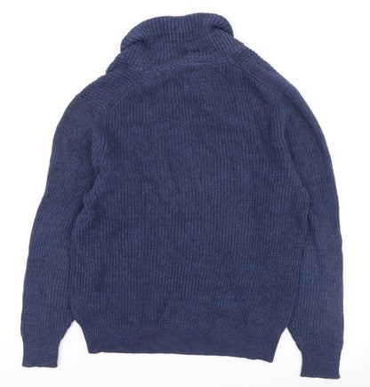 Artherford Vintage Mens Blue XL Chunky Knit Cotton Pullover Jumper