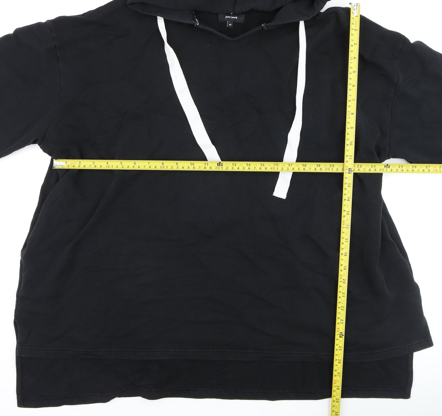 John Lewis Patternity Black Cotton Hooded Pullover Women’s M Hoodie