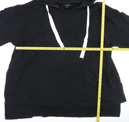 John Lewis Patternity Black Cotton Hooded Pullover Women’s M Hoodie