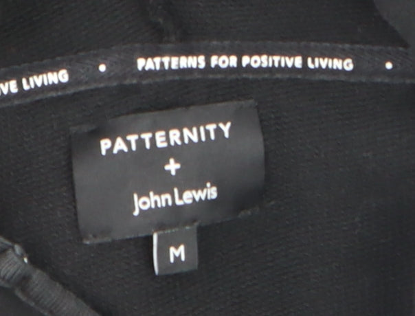 John Lewis Patternity Black Cotton Hooded Pullover Women’s M Hoodie