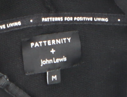 John Lewis Patternity Black Cotton Hooded Pullover Women’s M Hoodie