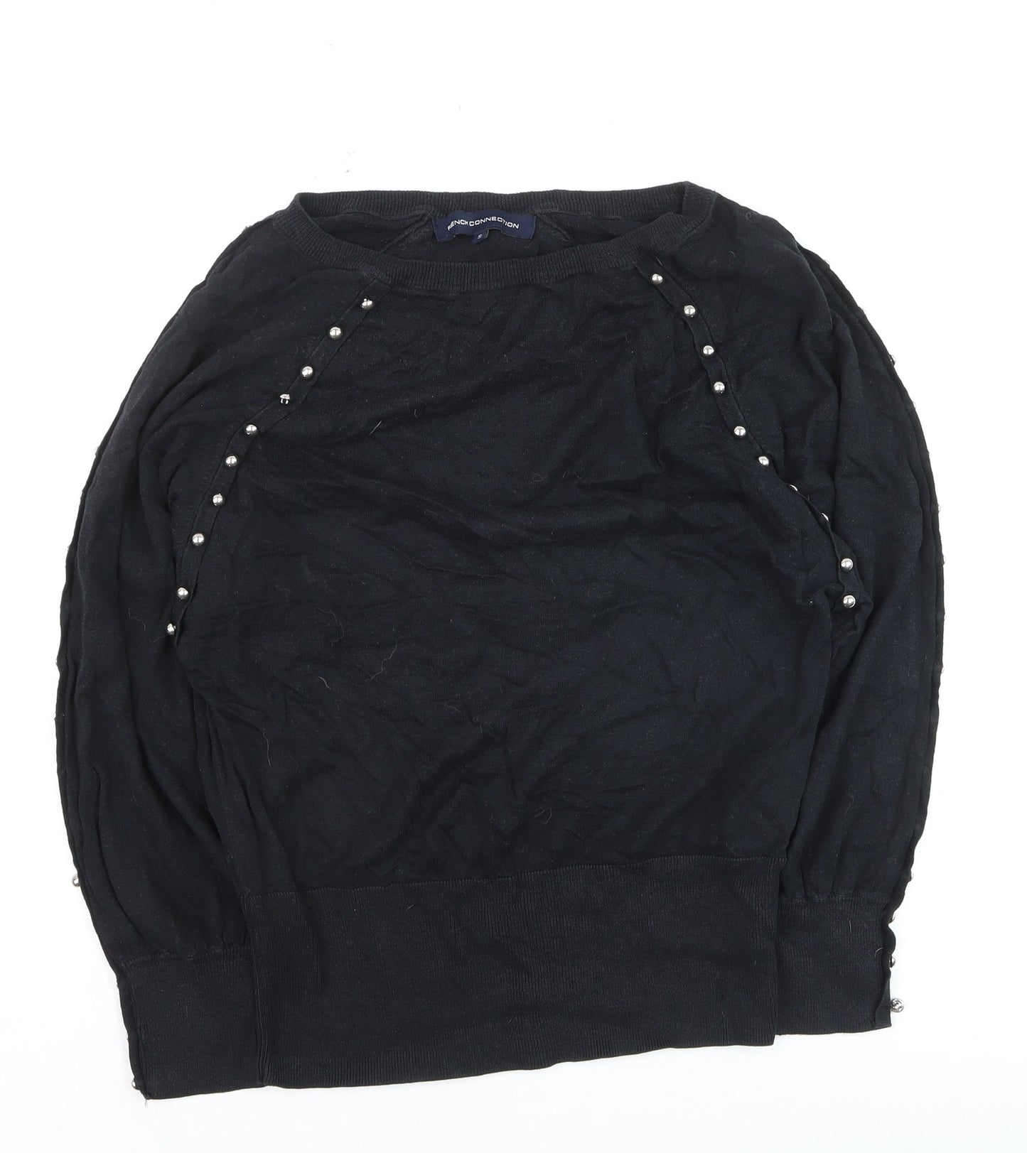 French Connection Women's Black Studded Pullover Jumper Size S