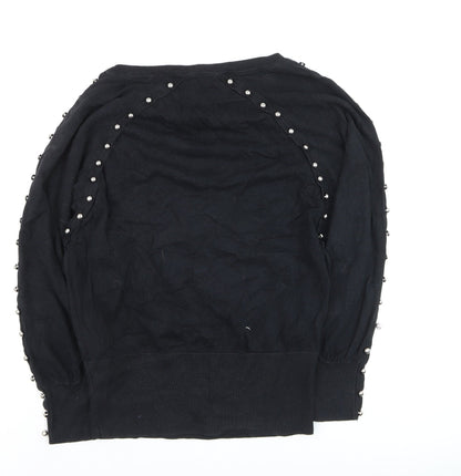 French Connection Women's Black Studded Pullover Jumper Size S