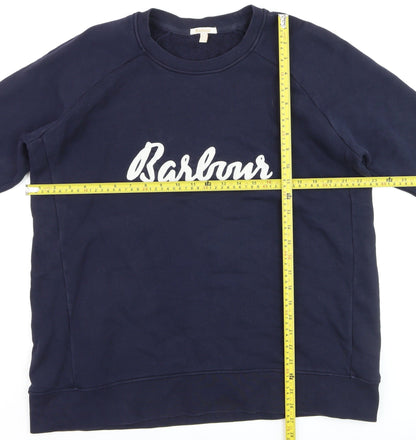 Barbour Women's Navy Blue Crew Neck Pullover Jumper Size 16