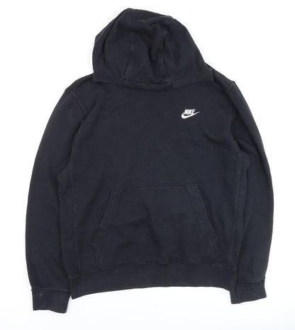 Nike Men's Black Pullover Hoodie Medium Logo Fleece Sweatshirt