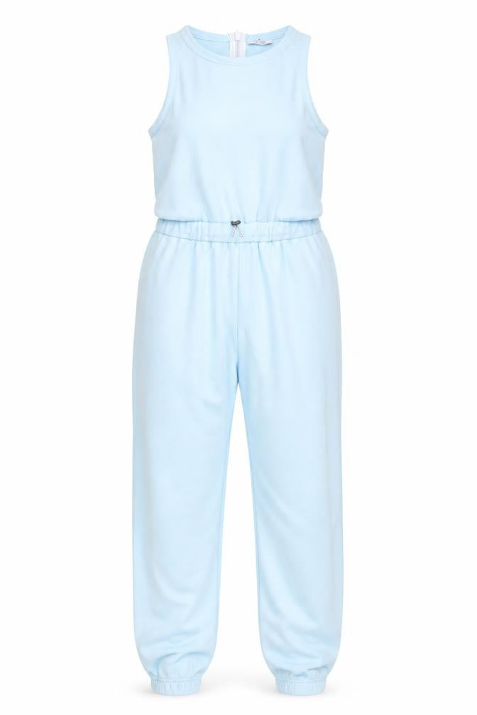 Topshop Women's Blue Sleeveless Jersey Jumpsuit Size 12