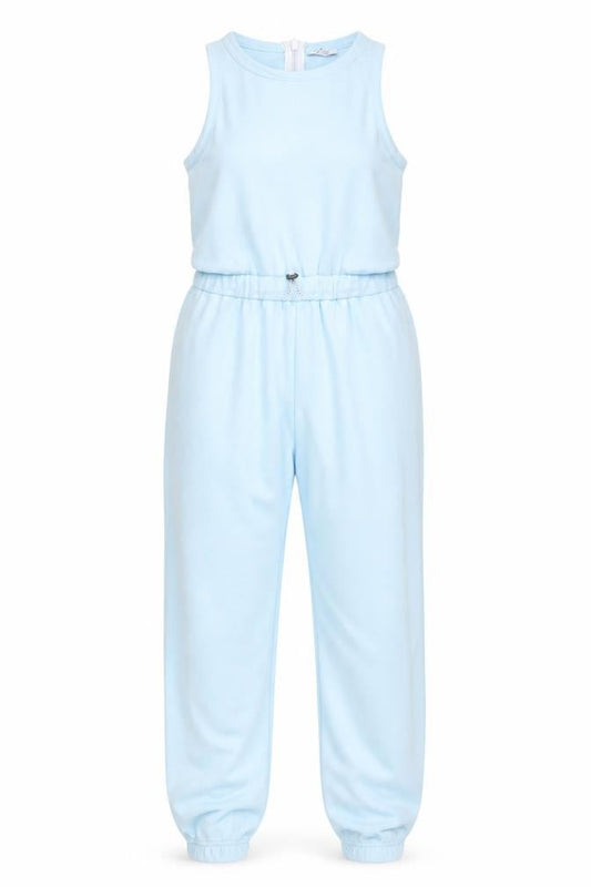 Topshop Women's Blue Sleeveless Jersey Jumpsuit Size 12