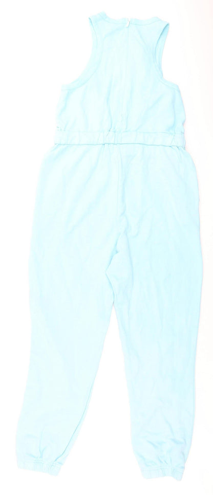 Topshop Women's Blue Sleeveless Jersey Jumpsuit Size 12