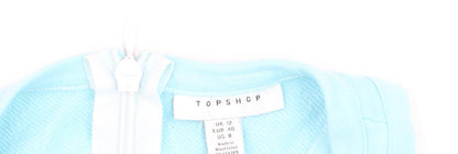 Topshop Women's Blue Sleeveless Jersey Jumpsuit Size 12