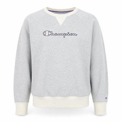 Champion Men's Grey L Pullover Sweatshirt with Logo Embroidery