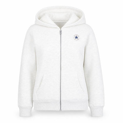 Front view of Converse Teens Grey Full Zip Hoodie Sweatshirt, size L, 12-13 Yrs