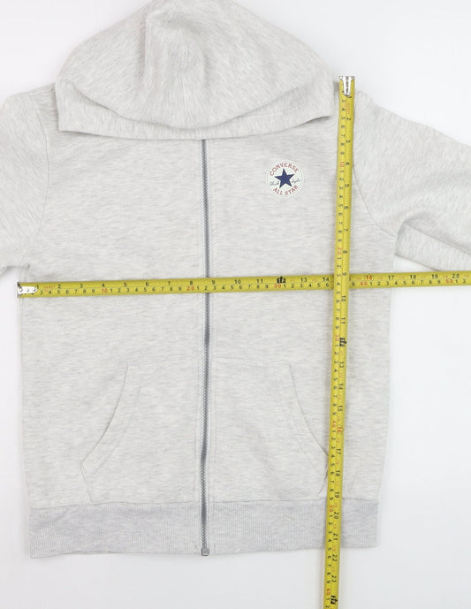 Converse Teens Grey Full Zip Hoodie Sweatshirt Size L 12-13 Yrs