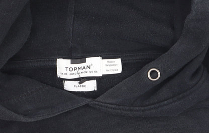 Topman Men’s Black XS Classic Pullover Hoodie with Logo