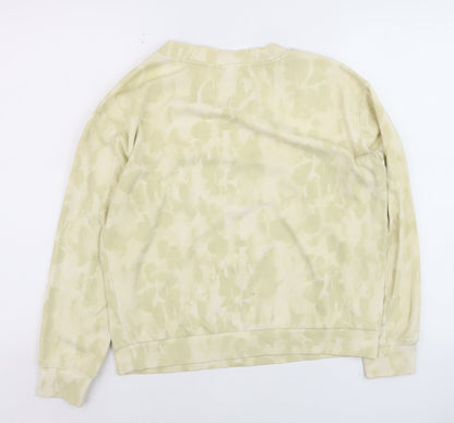 YAYA Women Beige Tie Dye Cotton Blend Pullover Sweatshirt Size S