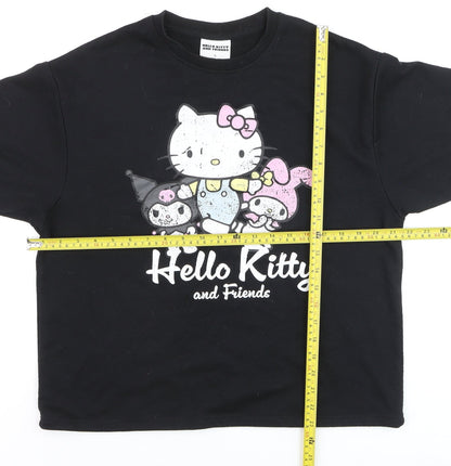 Hello Kitty and Friends Black Cotton Short Sleeve Girls T-Shirt Size M