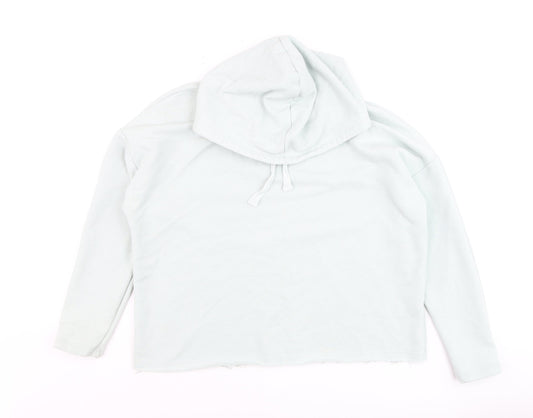 Pull & Bear Women’s Light Blue Pullover Hoodie Size S Relaxed Fit
