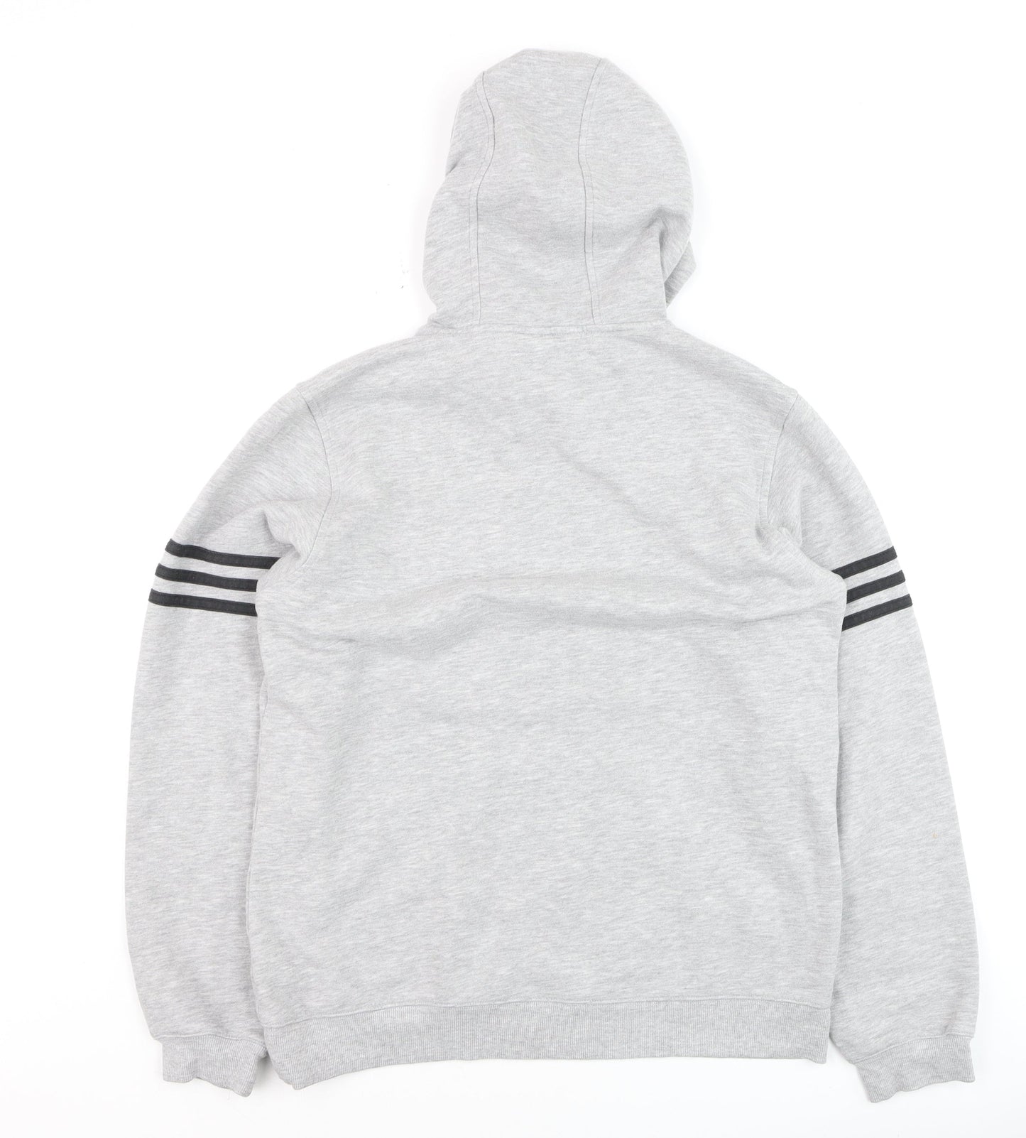 Adidas Boys Grey Hoodie Sweatshirt 14A/164 Regular Fit Cotton Blend