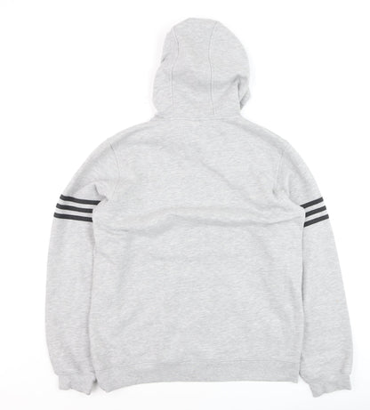 Adidas Boys Grey Hoodie Sweatshirt 14A/164 Regular Fit Cotton Blend