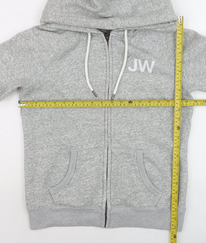Jack Wills Womens Grey Full Zip Hoodie Size 10 Cotton Blend