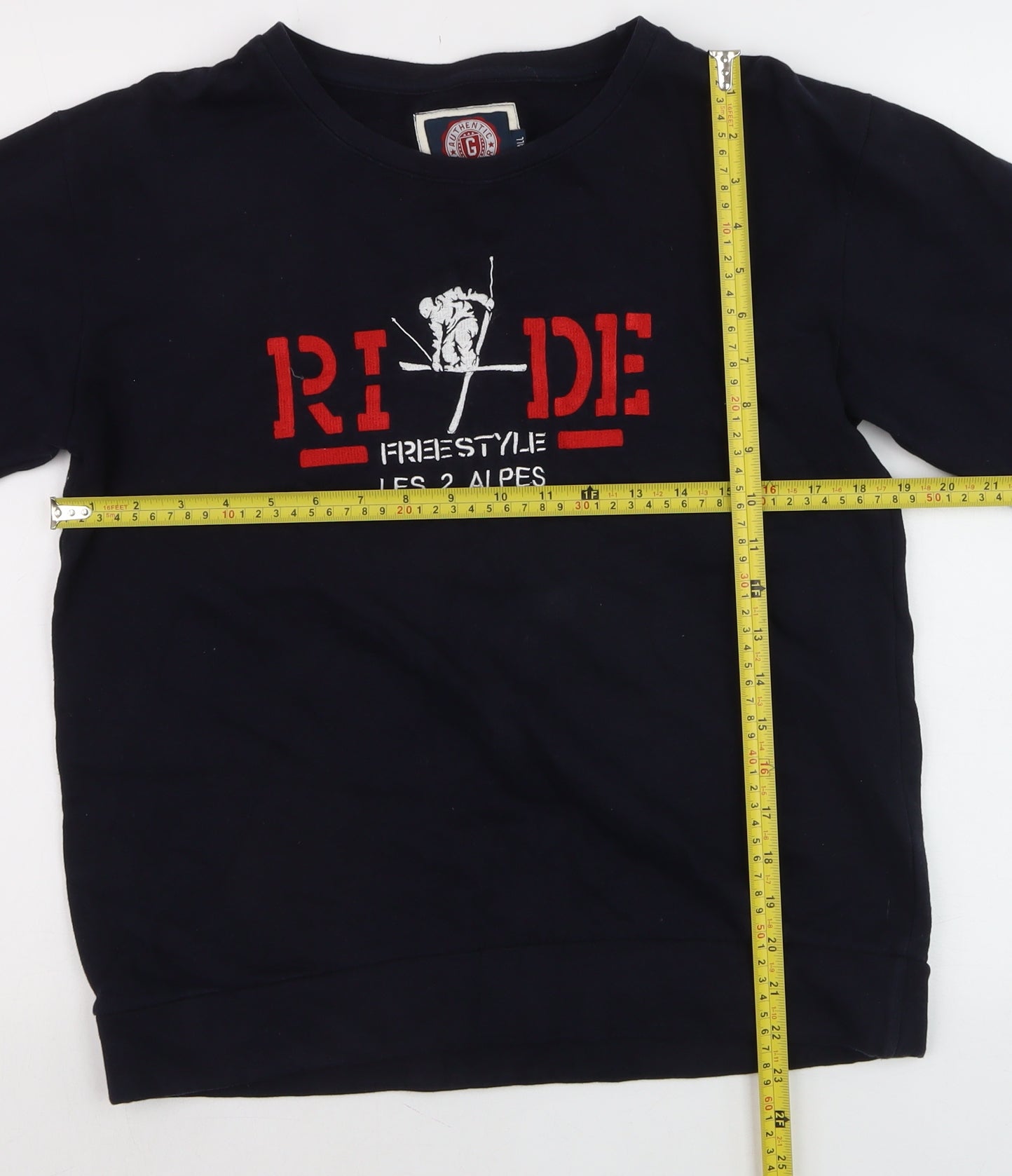 Gazzoil Boys Black Pullover Sweatshirt Small Ski Graphic Cotton Top