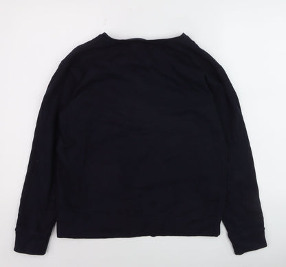 Gazzoil Boys Black Pullover Sweatshirt Small Ski Graphic Cotton Top