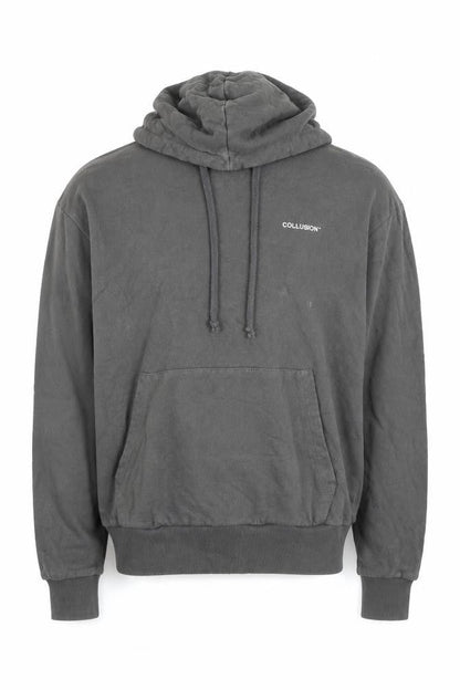 Collusion Men's Grey Pullover Hoodie Size M Logo Front Cotton
