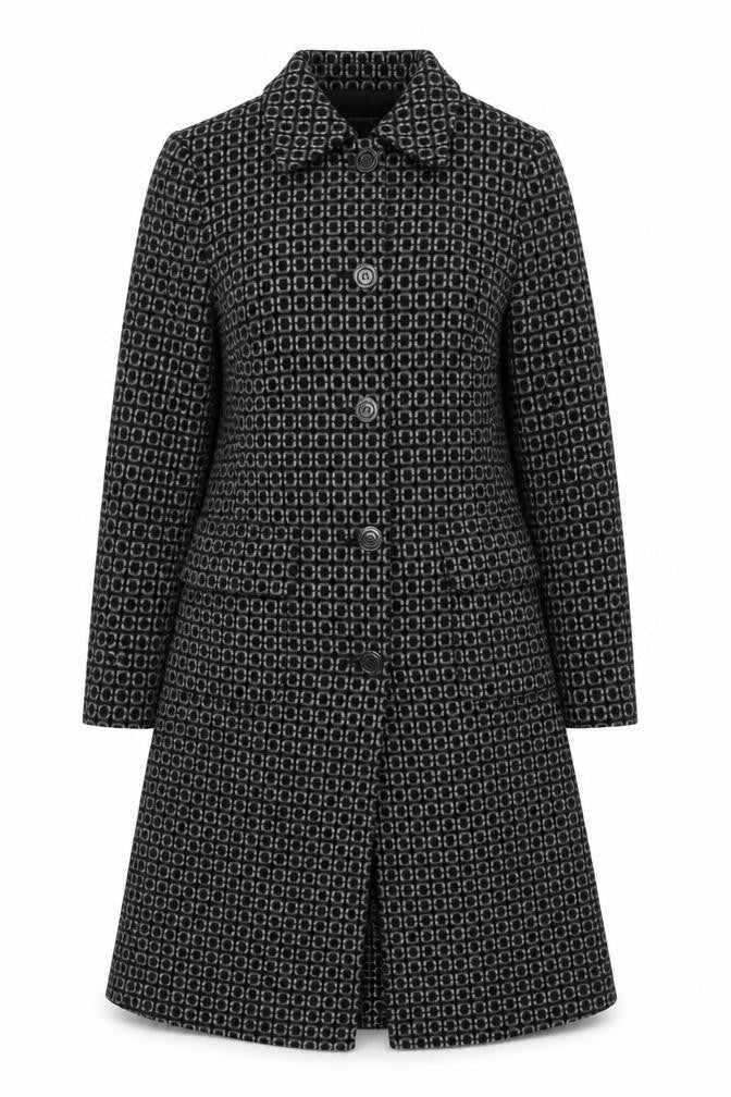 Oasis Women’s Black Wool Blend Long Overcoat Size 10