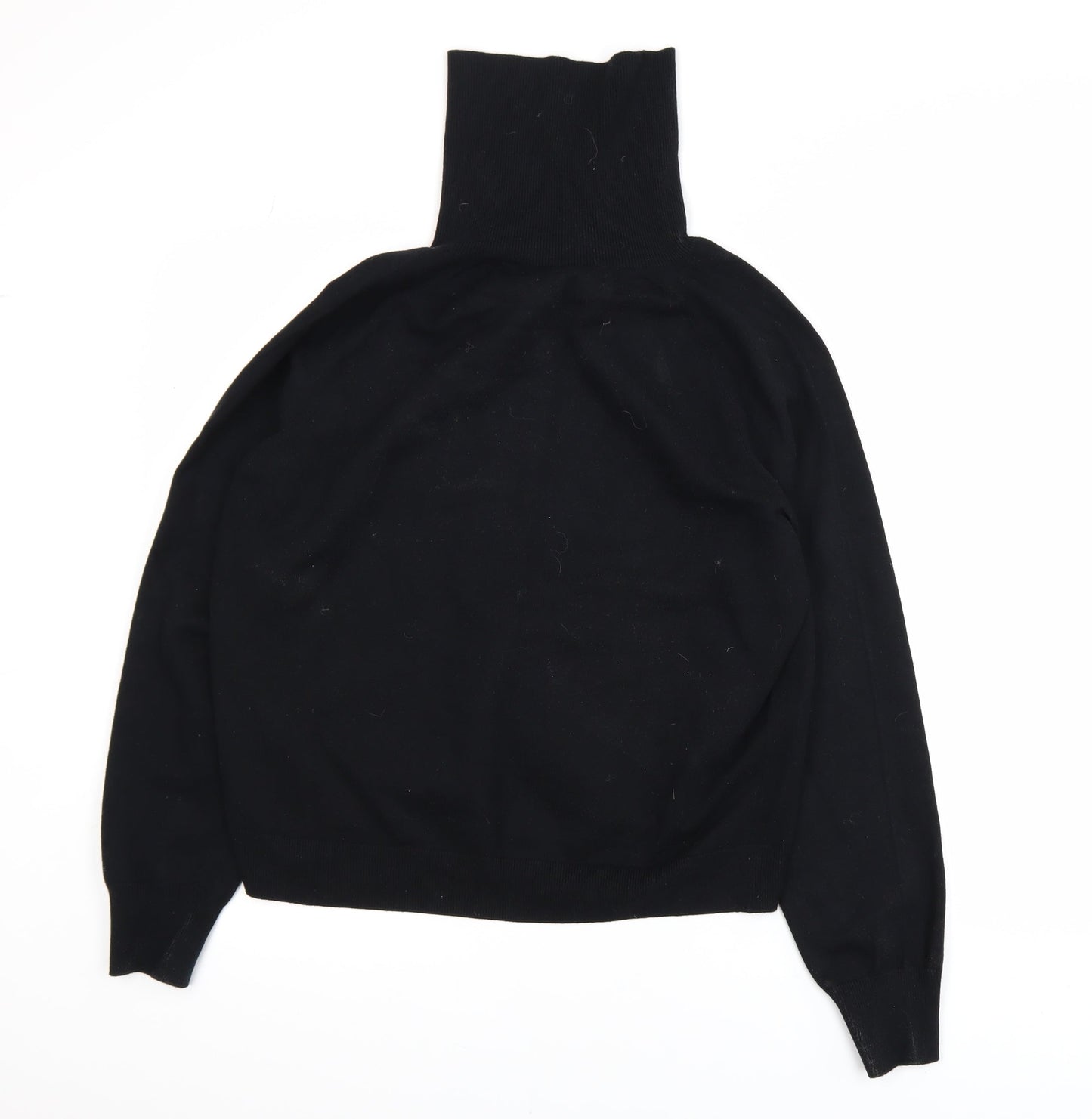 Uniqlo Womens Black Roll Neck Jumper M Modal Blend Knitwear