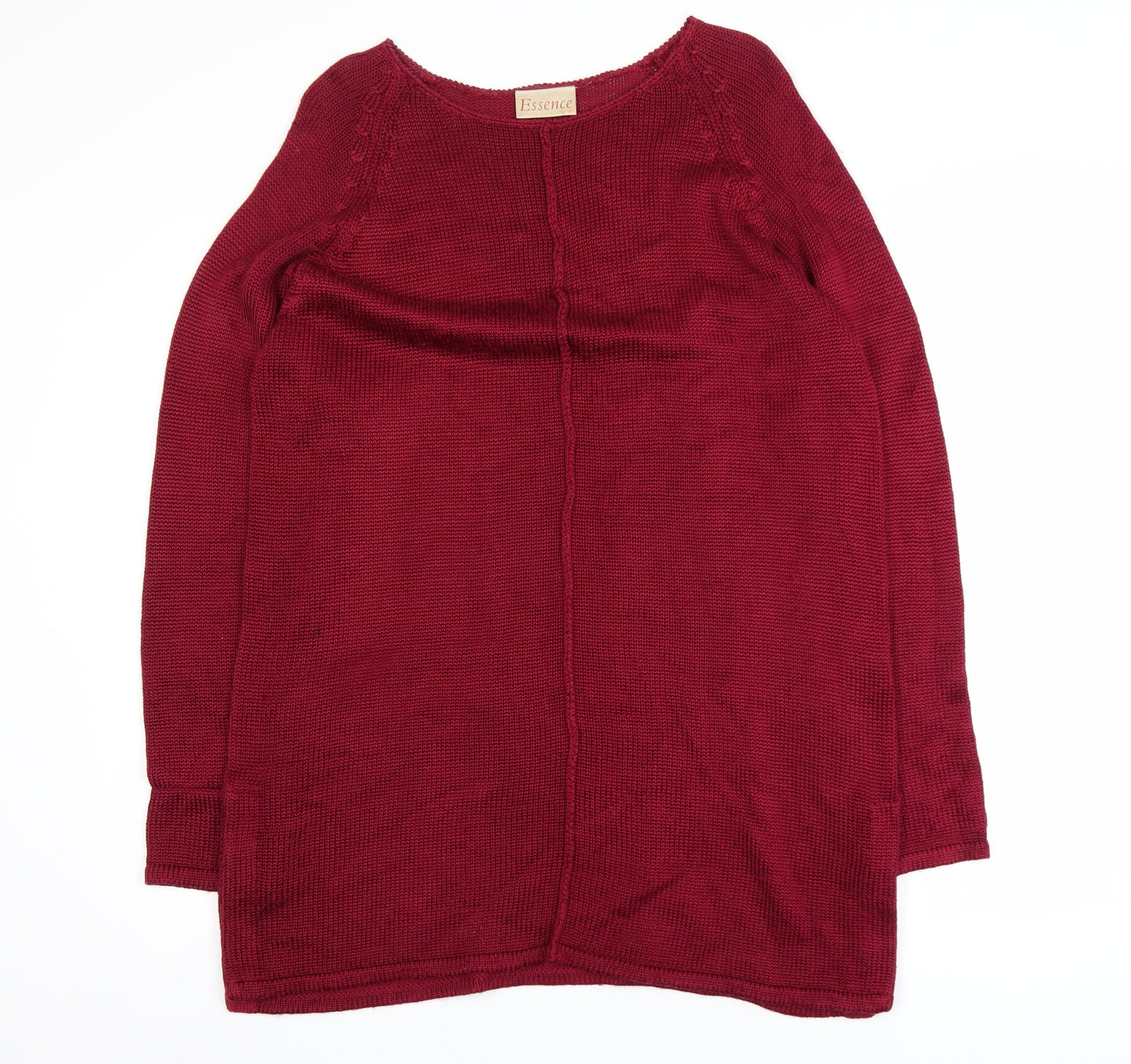 Essence Women Red Knit Pullover Jumper Size 16 Regular Fit