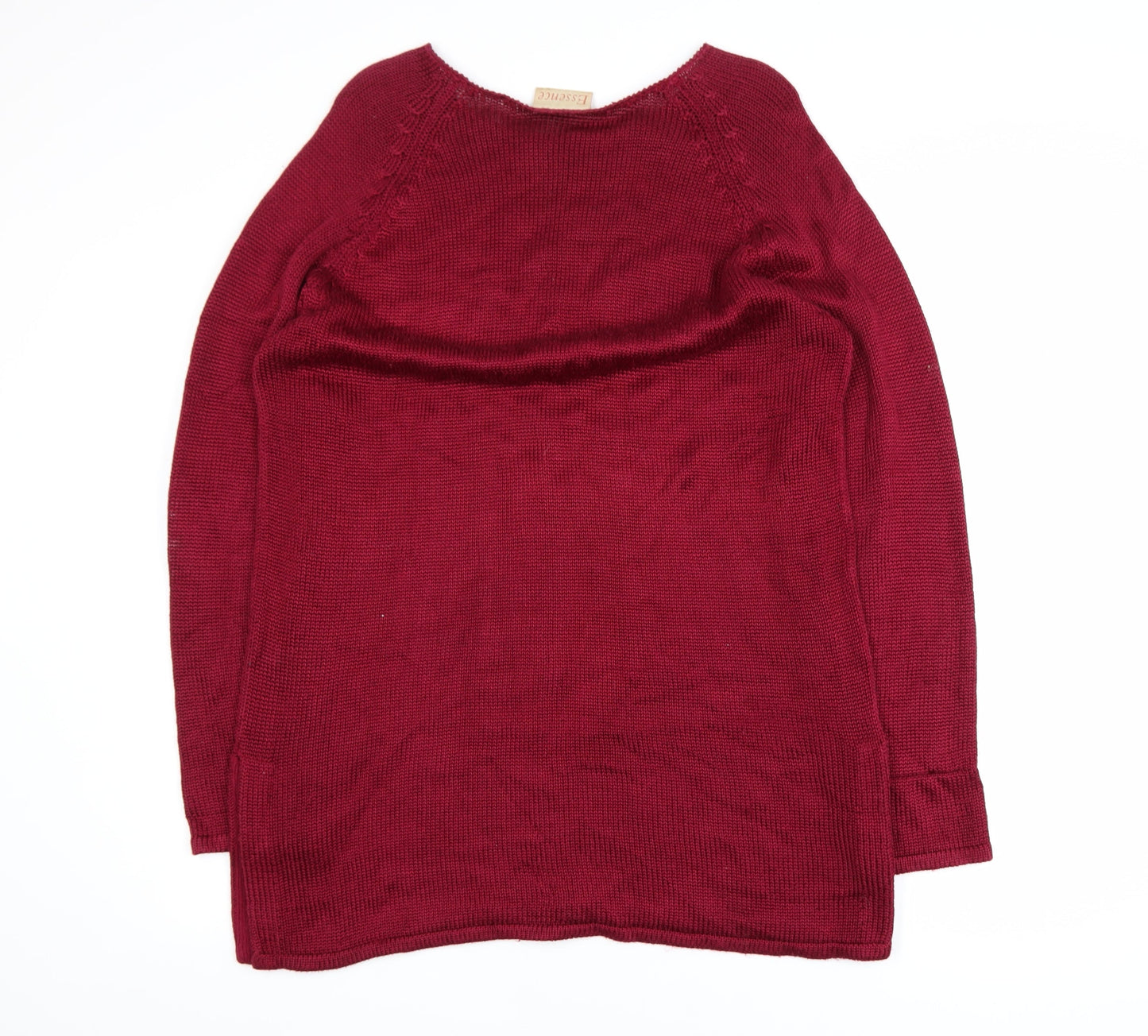 Essence Women Red Knit Pullover Jumper Size 16 Regular Fit