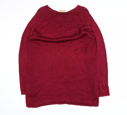 Essence Women Red Knit Pullover Jumper Size 16 Regular Fit