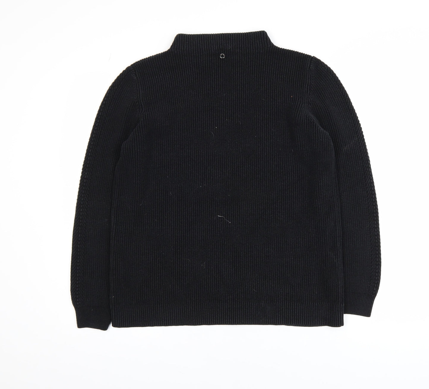 s.Oliver Men's Black Mock Neck Acrylic Knit Jumper M